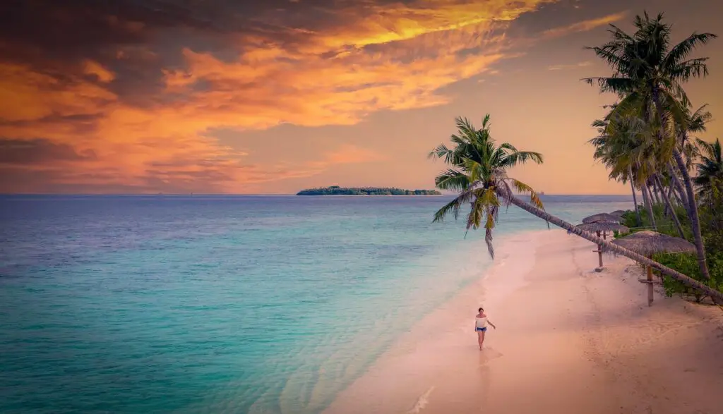 Maldives beach sunset