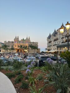 Elegant European-style architecture at luxury casino resort in Monte Carlo in Monaco.