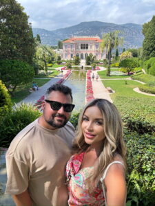 Luxurious mansion and garden at Villa Ephrussi de Rothschild, Nice, France.