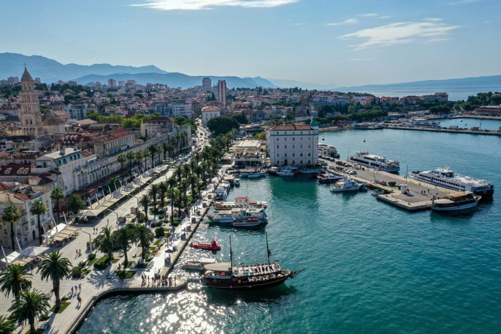 Harbor view over Split in Croatia